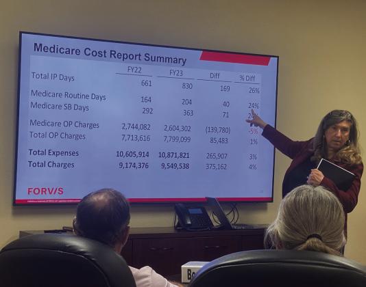 Deborah Whitley with Forvis explained the complexities of cost-based reimbursement with SMHD Board of Directors