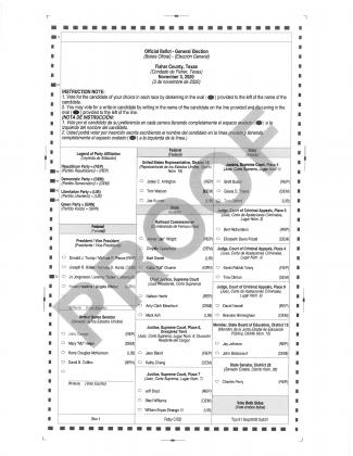 Front Page - Roby CISD - Sample Ballot